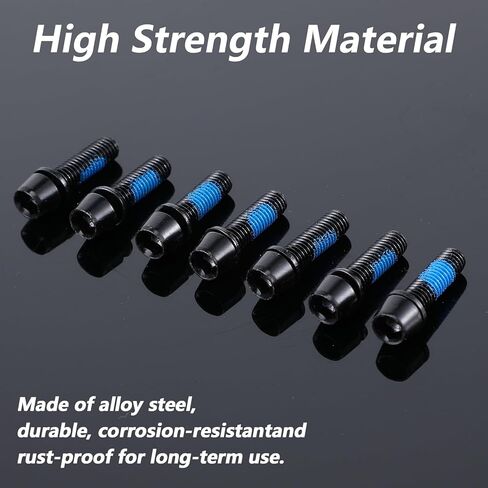 12 Pcs Steel M5x18mm Bolts with Washer, Allen Hex Tapered Screw for Bicycle Stem, Bicycle Stem Screws (Black) in Saudi Arabia