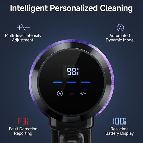 Cordless Vacuum Cleaner, 550W/50Kpa/70Mins Vacuum Cleaners for Home with Smart Auto Mode/LED Touch Display, Self-Standing Cordless Stick Vacuum Rechargeable, Vacuum Cleaner for Pet Hair/Carpet/Floors in Saudi Arabia