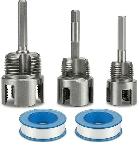 خيط أنابيب PVC، أداة خيوط الأنابيب الداخلية والخارجية، مجموعة قطع خيط 1/2 بوصة 3/4 بوصة 1 بوصة لأنابيب المياه البلاستيكية، أداة تعمل بالحفر in Kuwait