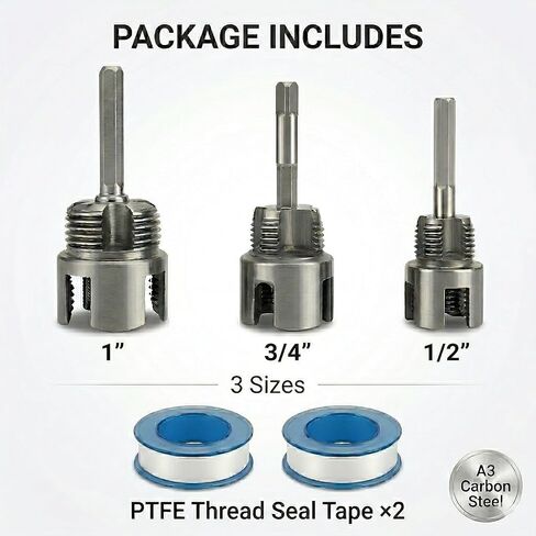 خيط أنابيب PVC، أداة خيوط الأنابيب الداخلية والخارجية، مجموعة قطع خيط 1/2 بوصة 3/4 بوصة 1 بوصة لأنابيب المياه البلاستيكية، أداة تعمل بالحفر in Kuwait