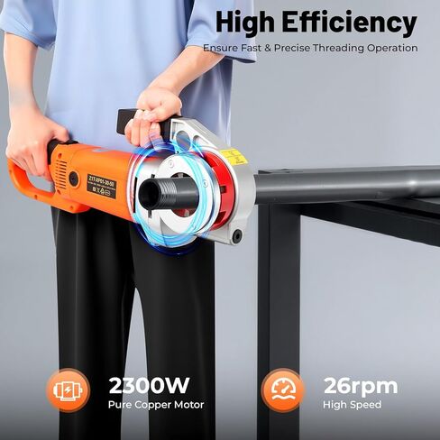 ماكينة لولبة الأنابيب الكهربائية، ماكينة لولبة الأنابيب المحمولة بقوة 2300 وات مع 6 قوالب 1/2 بوصة إلى 2 بوصة مجموعة محرك الطاقة المحمولة مع حقيبة تخزين لأنابيب غاز السباكة والقناة الكهربائية in Kuwait