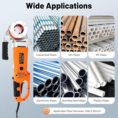 ماكينة لولبة الأنابيب الكهربائية، ماكينة لولبة الأنابيب المحمولة بقوة 2300 وات مع 6 قوالب 1/2 بوصة إلى 2 بوصة مجموعة محرك الطاقة المحمولة مع حقيبة تخزين لأنابيب غاز السباكة والقناة الكهربائية in Kuwait