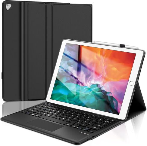 Keyboard Case for iPad Pro 12.9 inch 2015 1st Gen / 2017 2nd Gen, Magnetic Detachable Slim Wireless Bluetooth Keyboard, Precise Cutouts Folio Cover Case with Pencil Holder, Auto Sleep/Wake, Black in Saudi Arabia