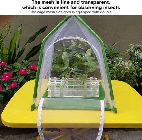 House Shaped Creature Cage Exquisite Ornamental Gardening Cage Science Education Experiment White Green Polyester Mesh in Saudi Arabia