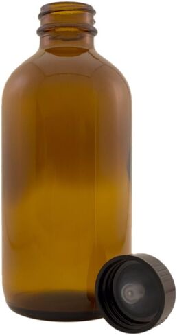Greenhealth - 8 Oz Amber Glass Bottle with Phenolic Lid in Saudi Arabia
