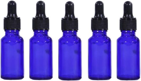 ericotry 6 Pcs Cobalt Blue 0.5 oz / 15 ml Glass Round Dropper Bottles With Glass Droppers Empty Refillable Essential Oil Perfume Aromatherapy Vial Pot Liquid Containers Jars in Saudi Arabia