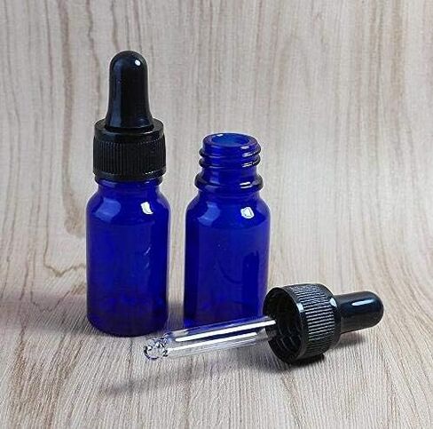 ericotry 6 Pcs Cobalt Blue 0.5 oz / 15 ml Glass Round Dropper Bottles With Glass Droppers Empty Refillable Essential Oil Perfume Aromatherapy Vial Pot Liquid Containers Jars in Saudi Arabia