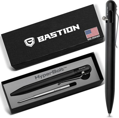 BASTION® Luxury Bolt Action Pen, Durable Professional Ballpoint Pen with Fine Tip, EDC Pen Ink Refillable Pen - 100% Stainless Steel in Kuwait
