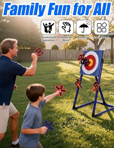 Stiatu Axe Throwing Game for Backyard,Portable Bristle Target Set with 4 Axes & 4 Darts,Axe Throwing Game Indoor Outdoor Game for Adults & Kids, Carnival Yard Games Family Party in Saudi Arabia