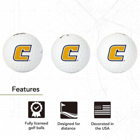Desert Cactus University of Tennessee Chattanooga Golf Balls 3 Pack – UTC Mocs Full Color Three – Officially Licensed Sport Team Accessory (Design A) in Saudi Arabia