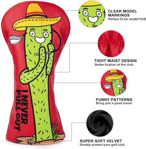 Barudan Golf Club Covers Red PU Leather Golf Headcovers 4 Models Available Driver Fairway 3 5 Wood Hybrid Head Cover fits for All Brand in Saudi Arabia