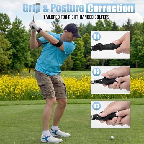 Montela Retractable Golf Swing Trainer, Right-Handed Training Aid with Grip Trainer and Arm Band for Swing Tempo & Chipping, Indoor Outdoor Practice for Beginners in Saudi Arabia