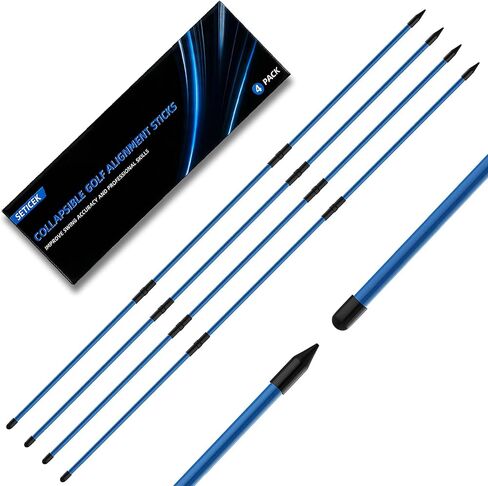 Seticek 4 عبوات من أعواد محاذاة الجولف، عصا محاذاة قابلة للطي مطورة مقاس 40 بوصة، تساعد على تحسين الوضع وتعزيز دقة الضرب in Kuwait