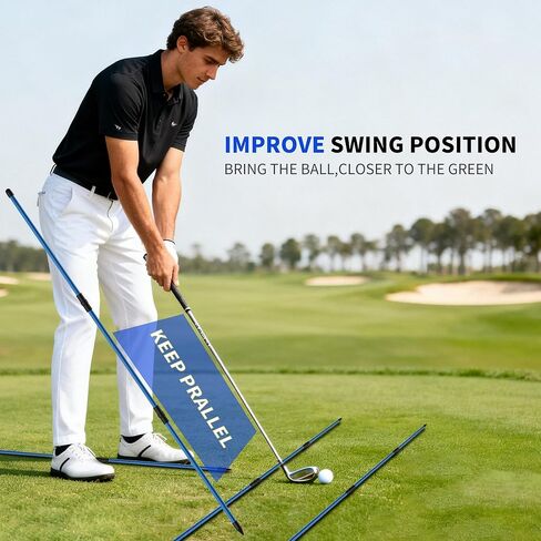 Seticek 4 عبوات من أعواد محاذاة الجولف، عصا محاذاة قابلة للطي مطورة مقاس 40 بوصة، تساعد على تحسين الوضع وتعزيز دقة الضرب in Kuwait