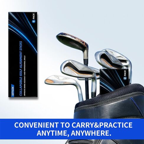 Seticek 4 عبوات من أعواد محاذاة الجولف، عصا محاذاة قابلة للطي مطورة مقاس 40 بوصة، تساعد على تحسين الوضع وتعزيز دقة الضرب in Kuwait