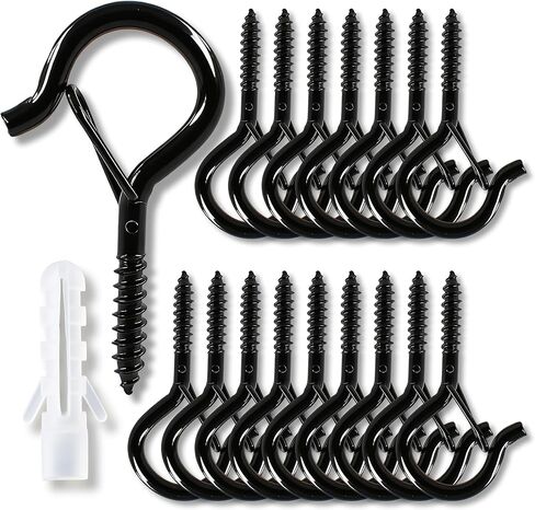 20 قطعة من خطافات التعليق Q مع مشبك أمان، خطافات لولبية مقاومة للرياح مقاس 2.2 بوصة، خطافات عين دوارة لتعليق أضواء الخيط الخارجية، أضواء فناء عيد الميلاد، النباتات، المزارعون، مناسبة للجدار والسقف in Kuwait