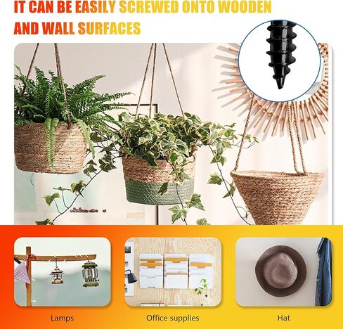 20 قطعة من خطافات التعليق Q مع مشبك أمان، خطافات لولبية مقاومة للرياح مقاس 2.2 بوصة، خطافات عين دوارة لتعليق أضواء الخيط الخارجية، أضواء فناء عيد الميلاد، النباتات، المزارعون، مناسبة للجدار والسقف in Kuwait