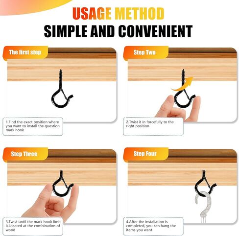 20 قطعة من خطافات التعليق Q مع مشبك أمان، خطافات لولبية مقاومة للرياح مقاس 2.2 بوصة، خطافات عين دوارة لتعليق أضواء الخيط الخارجية، أضواء فناء عيد الميلاد، النباتات، المزارعون، مناسبة للجدار والسقف in Kuwait