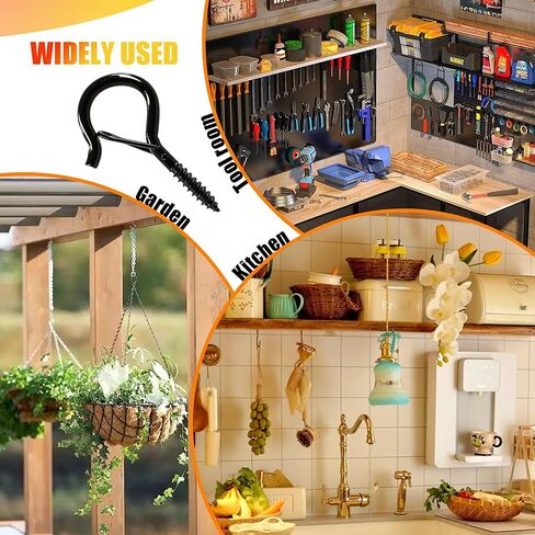 20 قطعة من خطافات التعليق Q مع مشبك أمان، خطافات لولبية مقاومة للرياح مقاس 2.2 بوصة، خطافات عين دوارة لتعليق أضواء الخيط الخارجية، أضواء فناء عيد الميلاد، النباتات، المزارعون، مناسبة للجدار والسقف in Kuwait