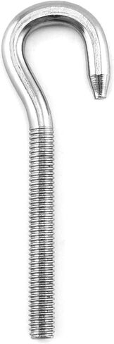 QWORK M6 Hook Bolt 304 Stainless Steel Ring Screw - 10 Pack High Hardness Steel Bolt with Screw Hook in Saudi Arabia