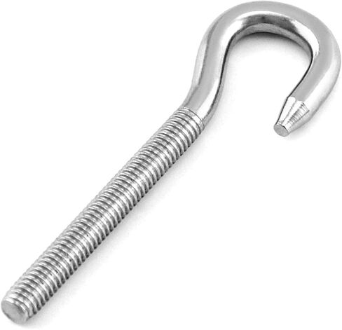 QWORK M6 Hook Bolt 304 Stainless Steel Ring Screw - 10 Pack High Hardness Steel Bolt with Screw Hook in Saudi Arabia