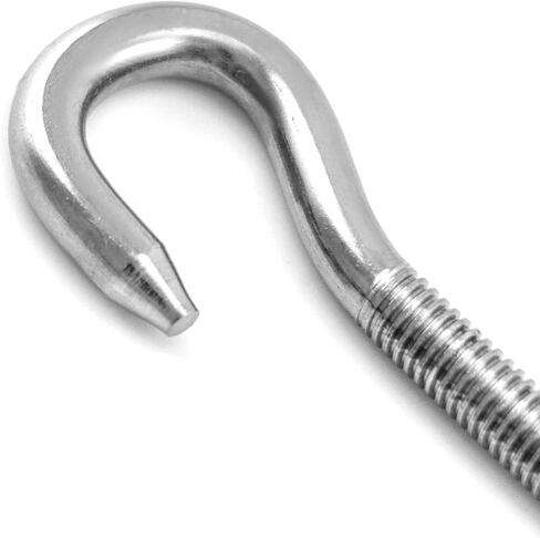 QWORK M6 Hook Bolt 304 Stainless Steel Ring Screw - 10 Pack High Hardness Steel Bolt with Screw Hook in Saudi Arabia