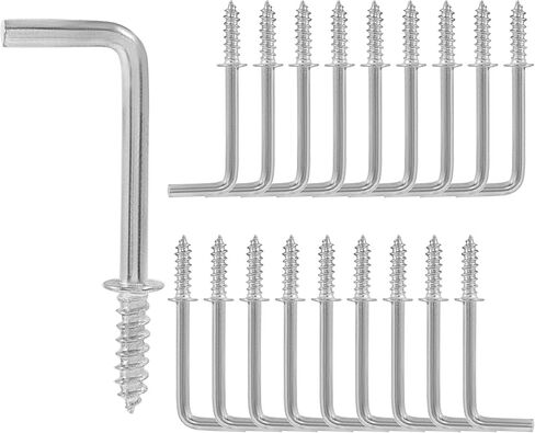 50 Pack Gold L-Shaped Screw Hooks - 1 Inch 7-Shaped Heavy Duty Right Angle Metal Hooks for Wall Decor, Kitchen Utensils & Tool Organization in Saudi Arabia