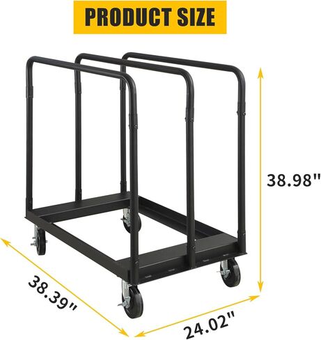 Steel Panel Truck, 1500 LBS Panel Dolly Cart with 38.39" x 24.02" Deck, Heavy-Duty Drywall Sheet Cart, Handling Wall Panel, Sheetrock, Lumber for Garage, Home, Warehouse in Saudi Arabia