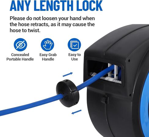 Retractable Air Hose Reel 50ft (3/8 in) - 300PSI Auto Rewind Heavy Duty Industrial Steel Reel | Ceiling/Wall Mount with Swivel Bracket in Saudi Arabia