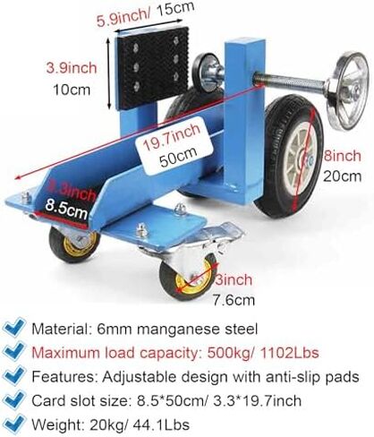 Door Panel Handling Truck with Adjustable Clamp, Plywood Carrier Cart for Granite/Glass/Mattress, 500kg/ 1102LBS Load Capacity, Portable Drywall Sheet Cart for Factory in Saudi Arabia