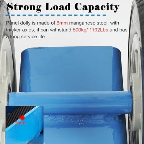 Door Panel Handling Truck with Adjustable Clamp, Plywood Carrier Cart for Granite/Glass/Mattress, 500kg/ 1102LBS Load Capacity, Portable Drywall Sheet Cart for Factory in Saudi Arabia