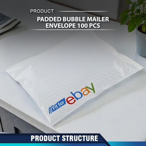 PIT66 6.25" x 9.25" Padded Bubble Mailer Envelopes Bags Self-Seal Mailers Bags 100 Pack White in Saudi Arabia