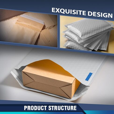 PIT66 6.25" x 9.25" Padded Bubble Mailer Envelopes Bags Self-Seal Mailers Bags 100 Pack White in Saudi Arabia