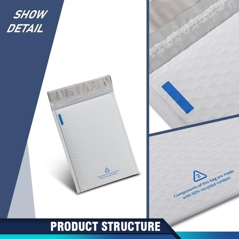 PIT66 6.25" x 9.25" Padded Bubble Mailer Envelopes Bags Self-Seal Mailers Bags 100 Pack White in Saudi Arabia