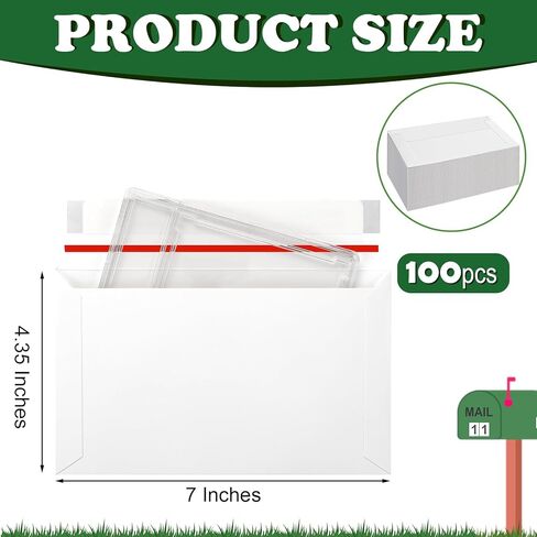 100 Pack Trading Card Shipping Envelopes 7 x 4.35 Inches Self Adhesive Mailing Envelopes Bulk Fit for Semi Rigid Sleeves and Sports Card Protectors Hobby Mailing Supplies in Saudi Arabia