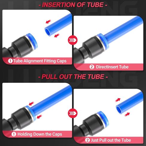 1/2"OD Blue Elbows,Tee,Straight and Splitters Push to Connect Tube Fittings Quick Connect Air Fitting Pneumatic Push Lock Connector (Pack of 20) in Kuwait
