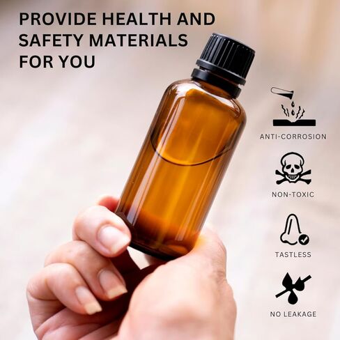 مجموعة مابوا مكونة من 50 زجاجة زجاجية كهرمانية للزيوت العطرية، زجاجة زجاجية، زجاجة صبغة كهرمان 30 مل للزيوت العطرية والسوائل للسفر - مقاومة للتسرب in Kuwait