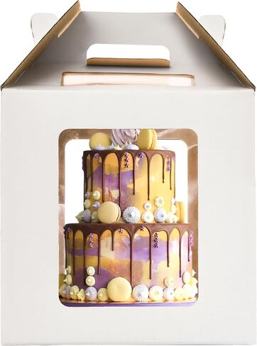 12x12x12 Inch Tall Cake Boxes with windows,10in 12in Tall Cake Carrier, Large Tiered Cake Box, Layer Cake Box, large cake box,Durable White Bakery Box(1pack) in Saudi Arabia