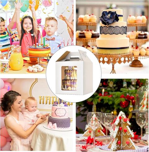 12x12x12 Inch Tall Cake Boxes with windows,10in 12in Tall Cake Carrier, Large Tiered Cake Box, Layer Cake Box, large cake box,Durable White Bakery Box(1pack) in Saudi Arabia