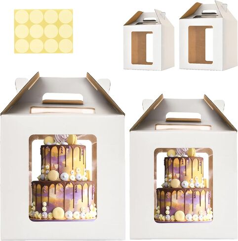 12x12x12 Inch Tall Cake Boxes with windows,10in 12in Tall Cake Carrier, Large Tiered Cake Box, Layer Cake Box, large cake box,Durable White Bakery Box(1pack) in Saudi Arabia