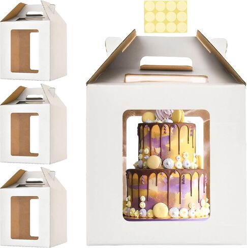 12x12x12 Inch Tall Cake Boxes with windows,10in 12in Tall Cake Carrier, Large Tiered Cake Box, Layer Cake Box, large cake box,Durable White Bakery Box(1pack) in Saudi Arabia