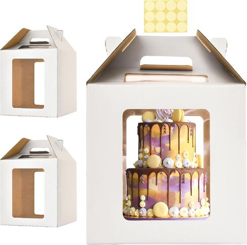 12x12x12 Inch Tall Cake Boxes with windows,10in 12in Tall Cake Carrier, Large Tiered Cake Box, Layer Cake Box, large cake box,Durable White Bakery Box(1pack) in Saudi Arabia