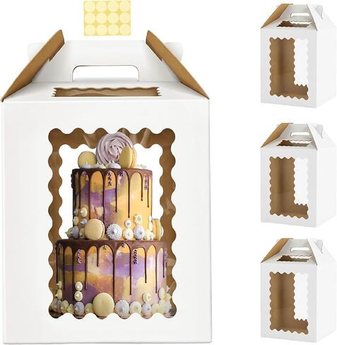 12x12x12 Inch Tall Cake Boxes with windows,10in 12in Tall Cake Carrier, Large Tiered Cake Box, Layer Cake Box, large cake box,Durable White Bakery Box(1pack) in Saudi Arabia