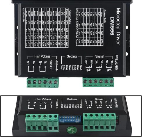 2PACK CNC Digital Stepper Driver DM556 Stepper Motor Controller 2-Phase Stepper Motor Driver 20-50V DC Max 5.6A 128 Subdivision for Nema 23, 24 and Nema 34 Stepper Motor in Saudi Arabia
