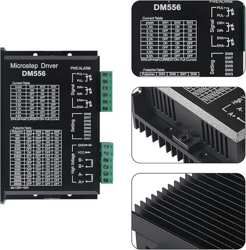 2PACK CNC Digital Stepper Driver DM556 Stepper Motor Controller 2-Phase Stepper Motor Driver 20-50V DC Max 5.6A 128 Subdivision for Nema 23, 24 and Nema 34 Stepper Motor in Saudi Arabia