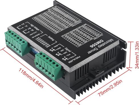 2PACK CNC Digital Stepper Driver DM556 Stepper Motor Controller 2-Phase Stepper Motor Driver 20-50V DC Max 5.6A 128 Subdivision for Nema 23, 24 and Nema 34 Stepper Motor in Saudi Arabia
