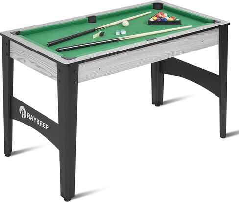 48" Pool Table, Mini Billiard Game Table w/Balls, Cues, Chalk, Brush and Triangle, Indoor Compact Arcade Game Table for Living Room, Game Room in Kuwait