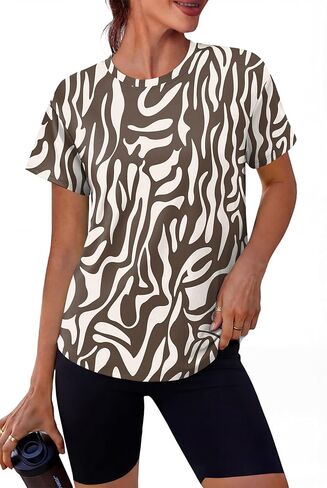 Alaroo ملابس علوية للتمرين للنساء تي شيرتات قصيرة الاكمام فضفاضة تناسب ملابس اللياقة البدنية الرياضية للجيم والجري واليوجا قطع علوية صيفية 2026 in Kuwait