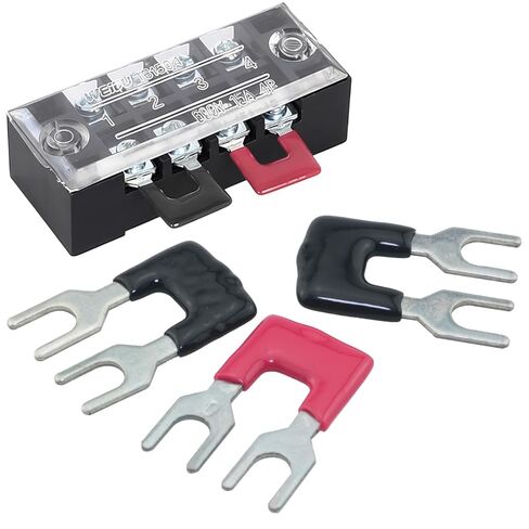 12PCS Jumper Terminal Block TB 1502 Short Circuit Side Plug in Connectors Black x6 Red x6 0.35 inch Pitch for Domestic Appliances Factory Workshops Distribution Panels in Saudi Arabia