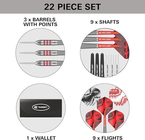 Target Darts Nathan Aspinall Brass Steel Tip Dart Set, 22G | Fixed Point Darts, Pro Grip Shafts, No.2 Pro Ultra Dart Flights, Storage Wallet Case & Extra Professional Accessories in Saudi Arabia